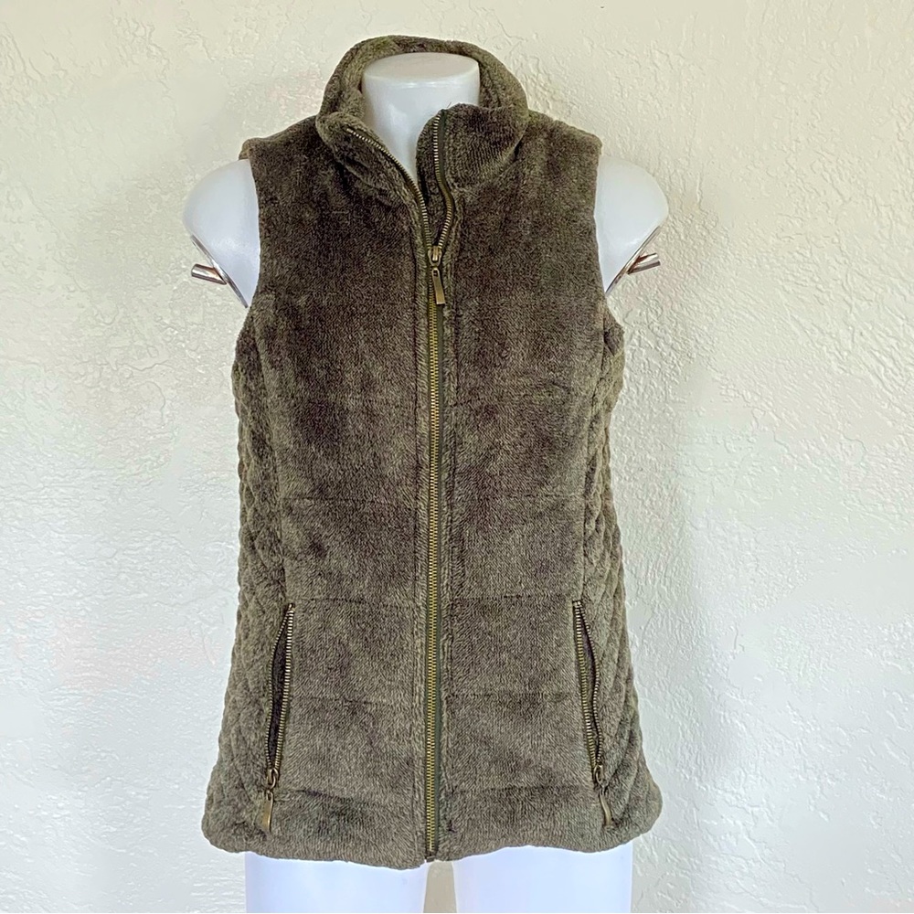 LEMON TART Olive Green Super Soft Quilter Vest Skyros M